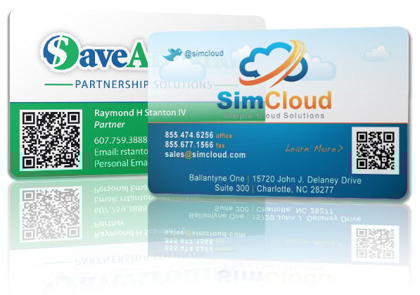 Business Cards for IT Featuring Transparency and Prominently Featuring QR Codes