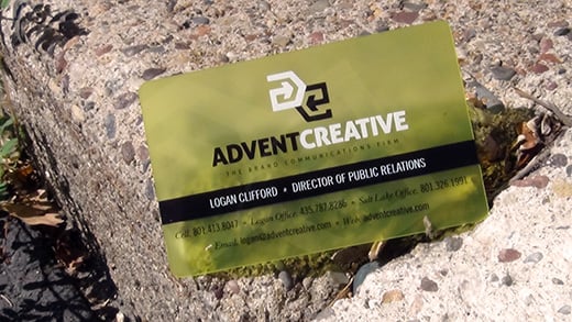 Gold Foil Transparent Business Card for Advent Creative