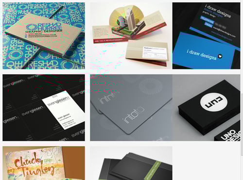 Collection of Imagery of Various Minimalist Business Cards of Different Stocks and Finishes