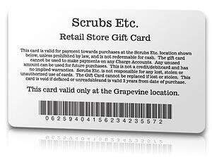 gift card back with barcode