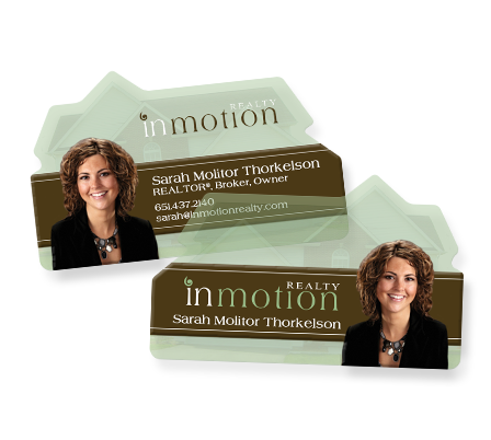 House Shaped Business Cards with Transparency for Real Estate