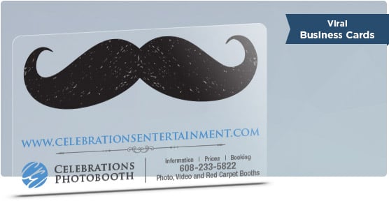 mustache viral business card design