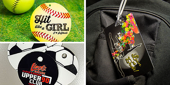 Custom Shaped Bag Tags Designed Like Balls