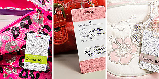 Bag Tags with Writeable Fields for Personalization