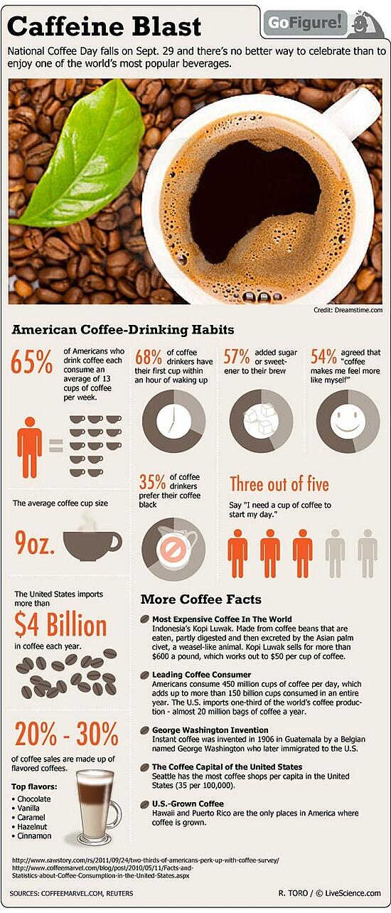 Coffee Caffiene Facts Infographic