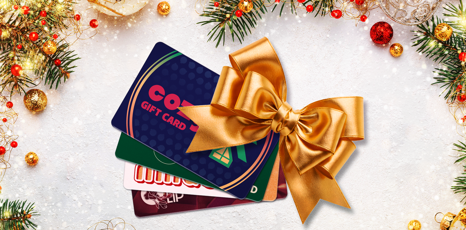 Custom Holiday Gift Cards with a Bow