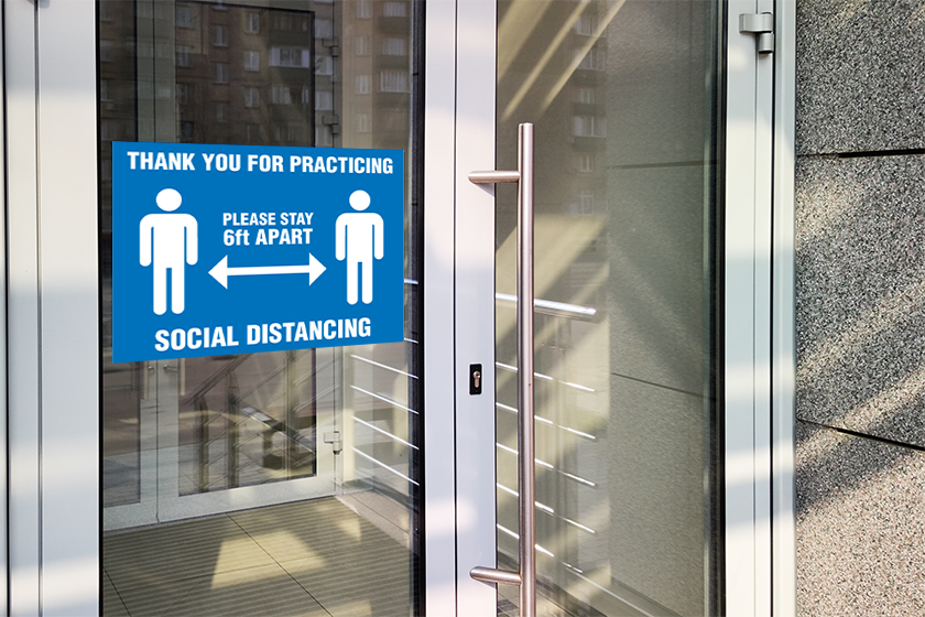 Custom signage - social distancing signs for a business