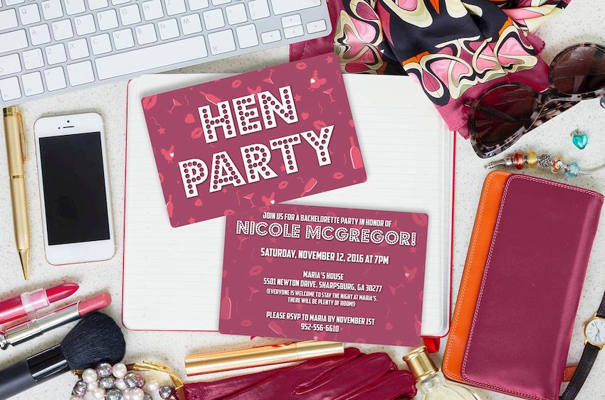 Example of Custom Bachelorette Invitations 