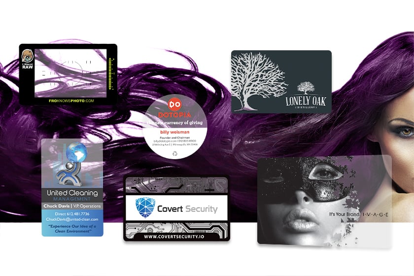 Examples of Custom Transparent Clear Business Cards From Plastic Printers.