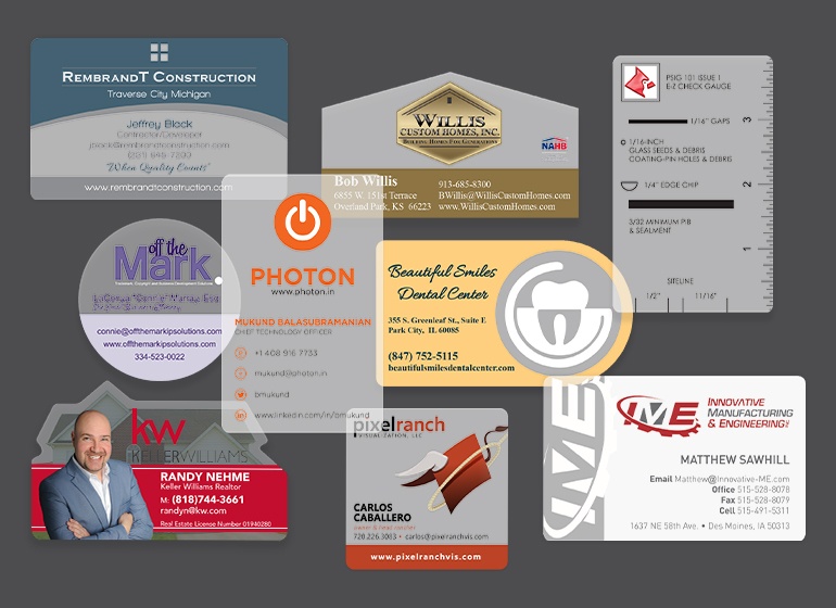 Examples of Custom Clear Business Cards From Plastic Printers.
