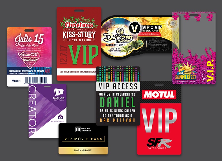 Custom VIP Passes, Access Badges, Convention Badges, ID Badges and more.