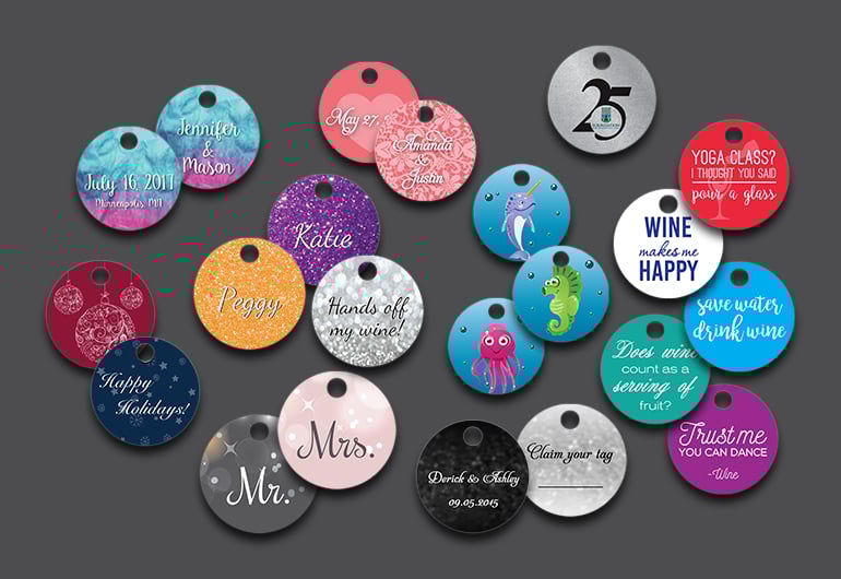 Custom Round Circle Wine Glass Charms