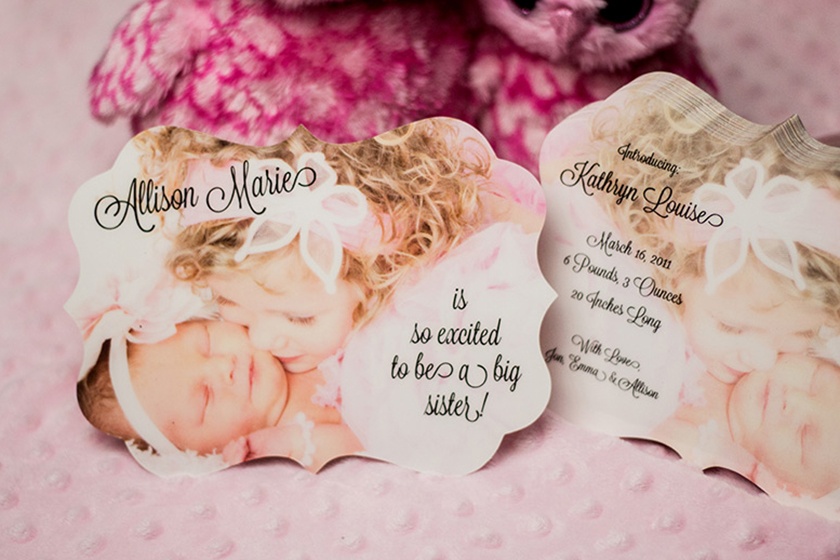custom shaped die cut custom designed family baby announcment custom shaped die cut custom designed family baby announcment