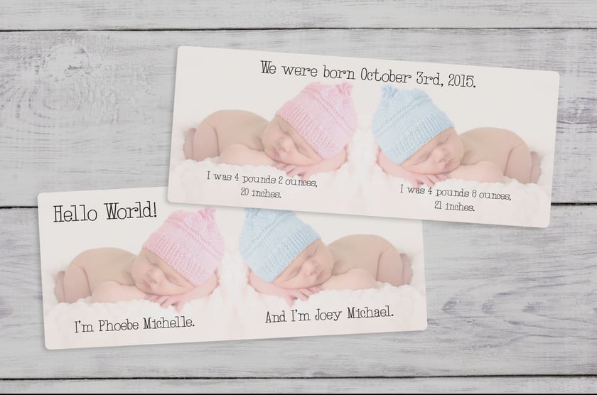 twin baby birth announcements