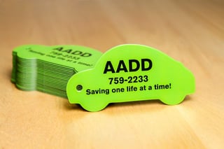 Custom shaped plastic key tag