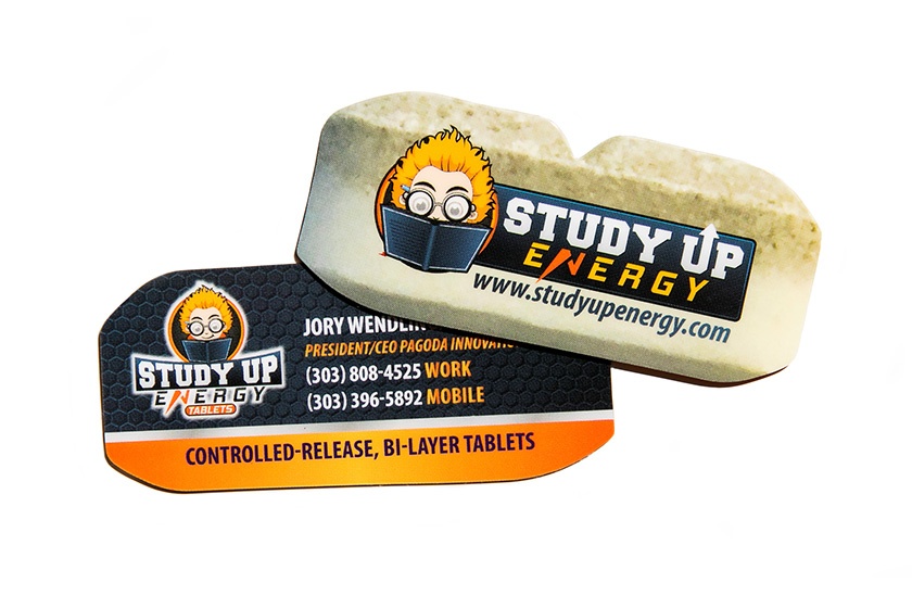 Tablet Shaped Business Card for Study Up Energy