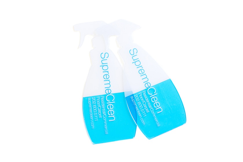 Spray Bottle Shaped Clear Plastic Business Cards