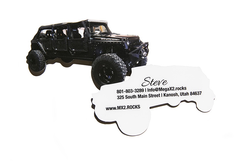 Extended Jeep Die Cut Business Card