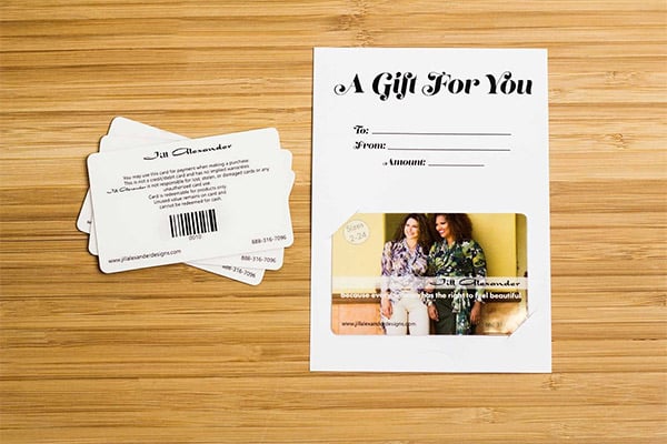 Jill Alexander gift card backers
