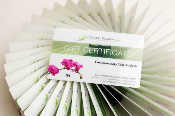 Jeffrey Dawes Dermatology Gift Certificate Spiral Display
