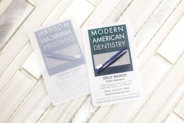 Business Card Frosted Satin Modern American Dentistry