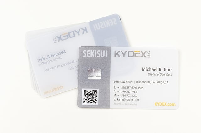 Business Card Satin Frosted Foil Chip Card Sekisui Kydex LLC
