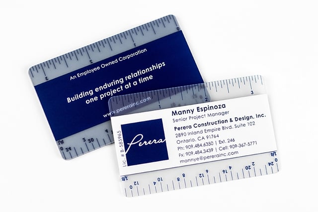 Business Card Satin Ruler Perera Construction Design