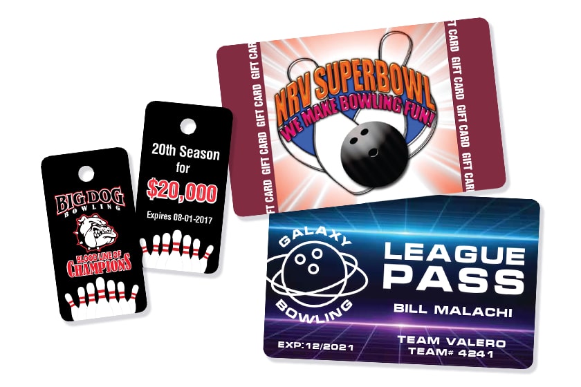Bowling Pass, Custom Gift Cards, & Key Tags