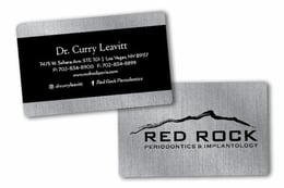 Doctor business cards with brushed metal feature