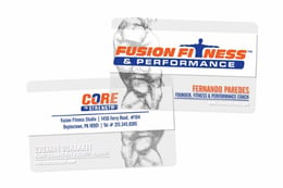Fusion Fitness & Performance Core Strength Clear Personal Trainer Business Cards