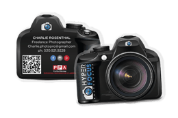Camera Shaped Camera Business Cards for Hyper Focus Photography