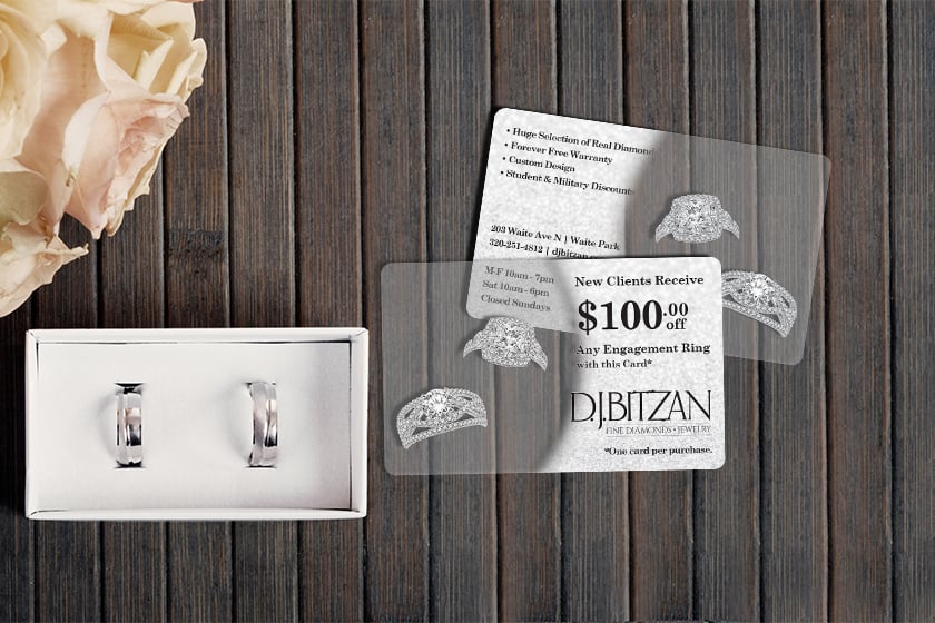 Clear Plastic Jeweler Business Card The D.J.Bitzan