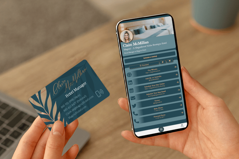 Business-Card-Clear-NFC-Magnici-Hotel-Hospitality-BitSignal-Profile-Claire-McMillian-Mock-Up-840x560