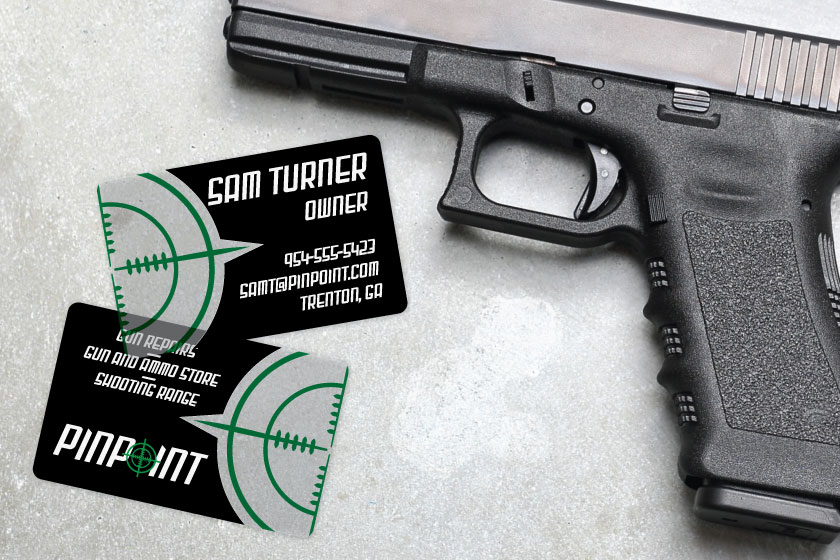 Clear Gun Range Business Cards