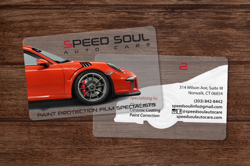Automotive Marketing Clear Business Card Example