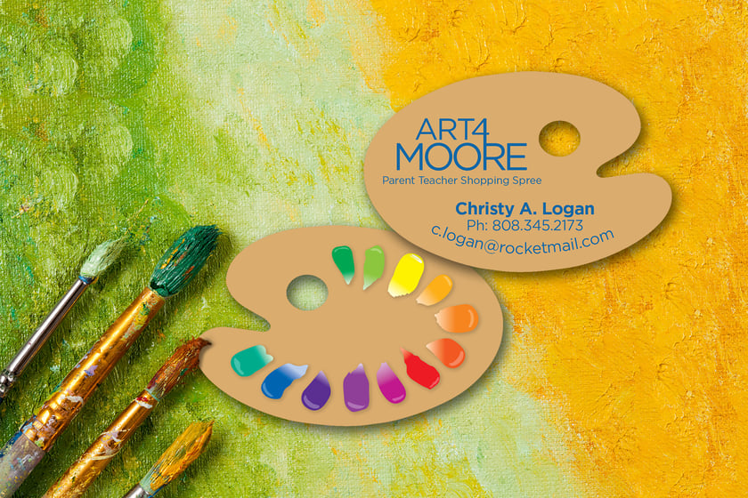 Artist Business Cards in the Shape of a Paint Palatte