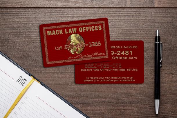 Embossed business card design by Plastic Printers