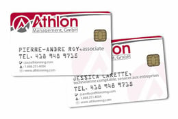 Credit card style business cards with embossing