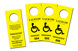 Handicap tag for parking - door hangers