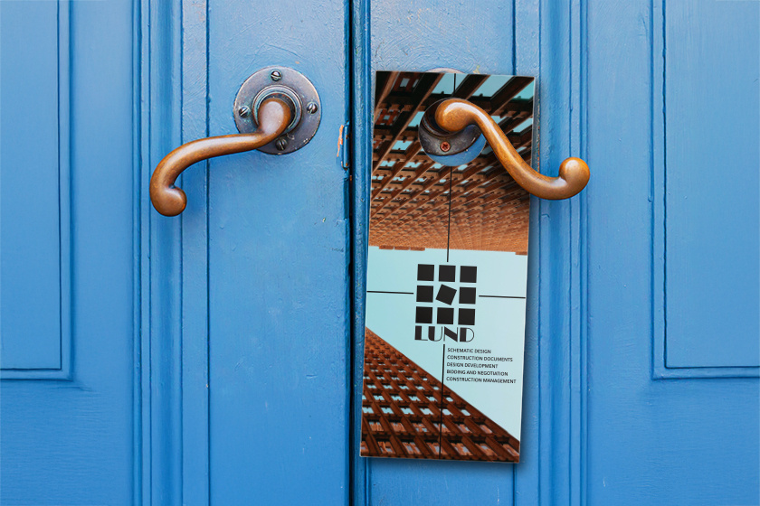 Artistic Architectural Hanger for Door to Door Advertizing