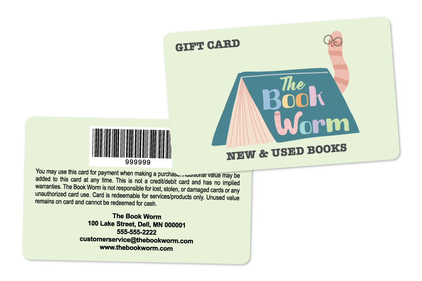 Gift Cards for Bookstores With Barcodes