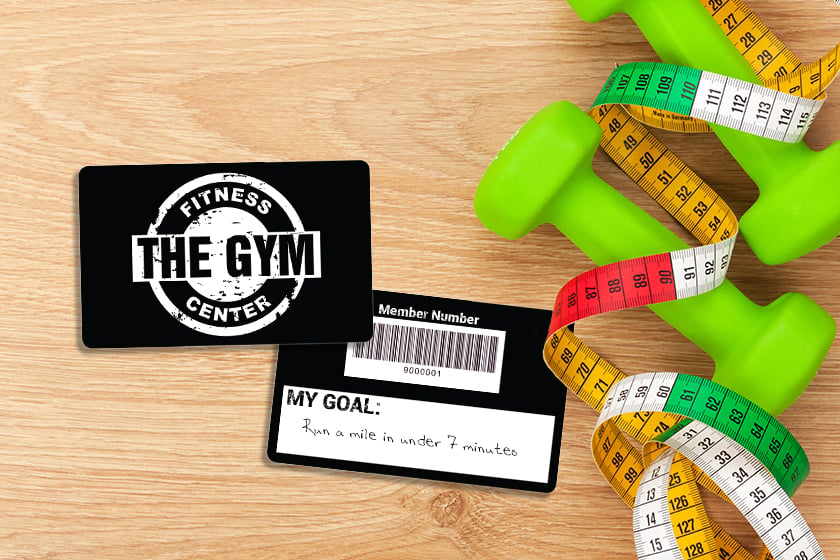 Gym Membership Cards with Writable Backs