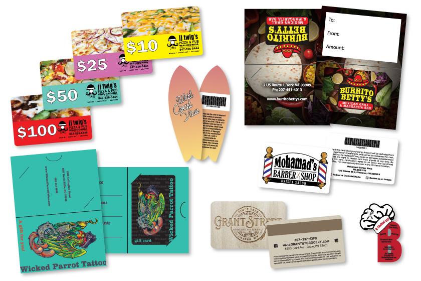 Restaurant gift cards compatible with Acadia POS