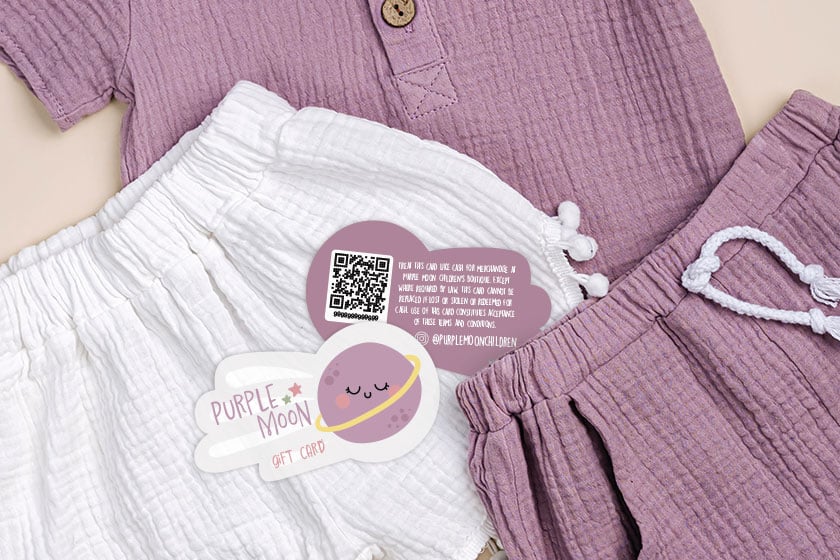 Custom Meteor Shape Gift Cards with QR Code