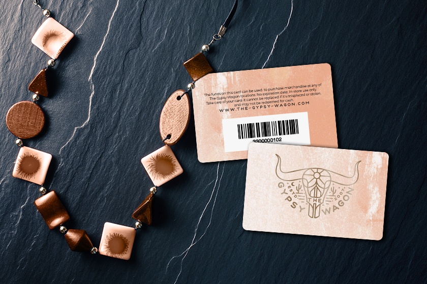 Custom gift cards with foil stamping