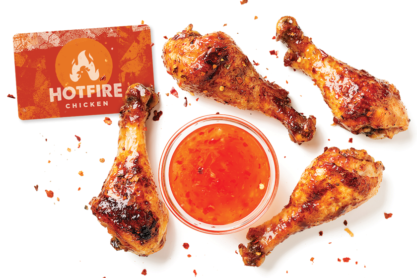 Custom Gift Cards for HotFire Chicken, Designed to show off the Brand