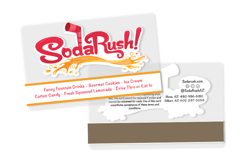 Gift cards, business cards, clear business cards, key tags & plastic cards.