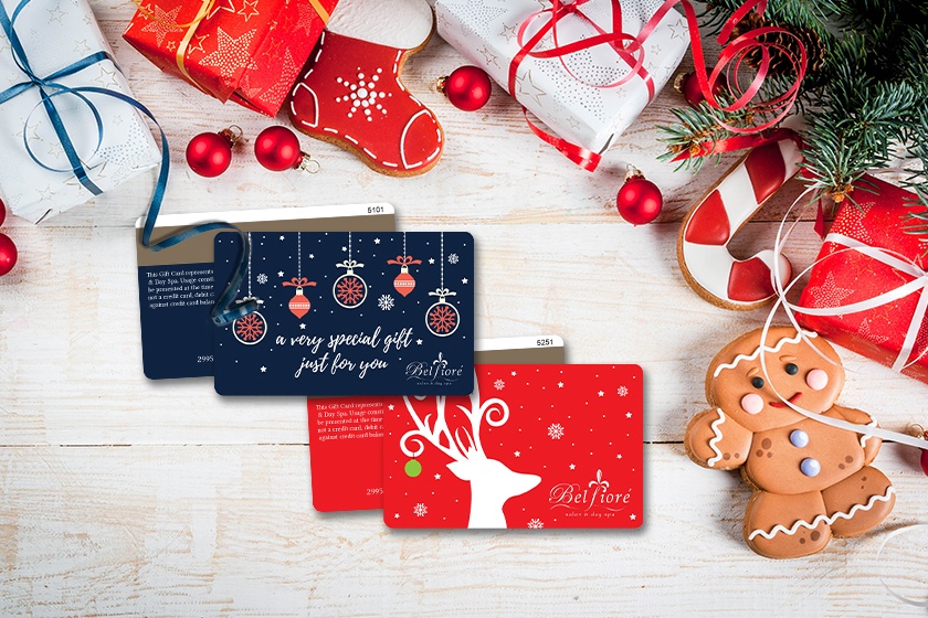 Holiday gift cards for a spa