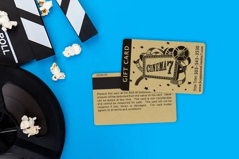 Gold Metallic Movie Theater Gift Cards