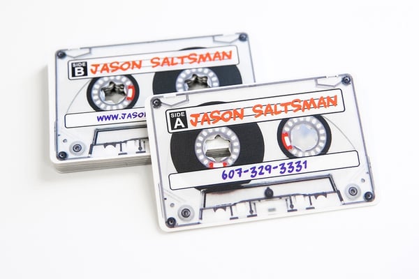Custom Die Cut Cassette Tape Shaped DJ Business Cards